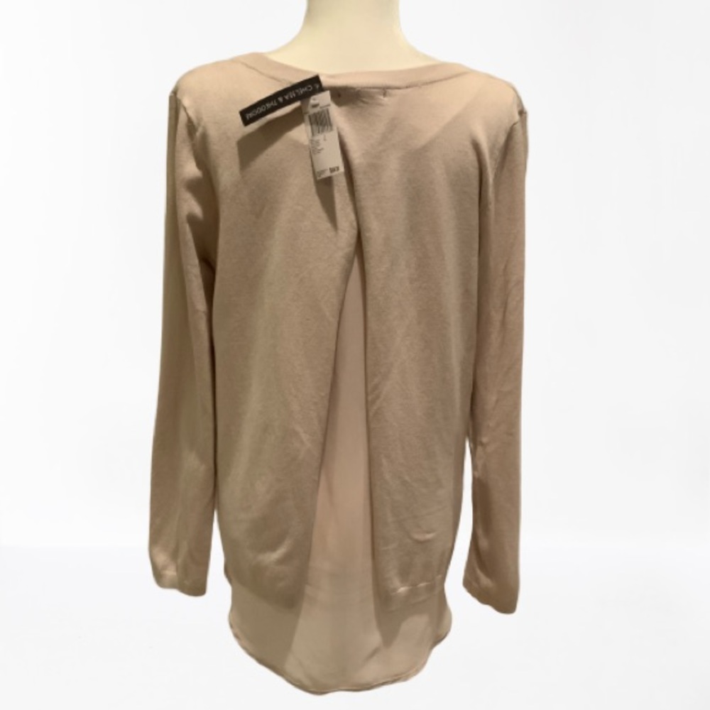 CHELSEA&THEODORE | NWT PALE OPEN BACK SWEATER | L